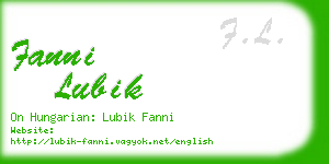 fanni lubik business card